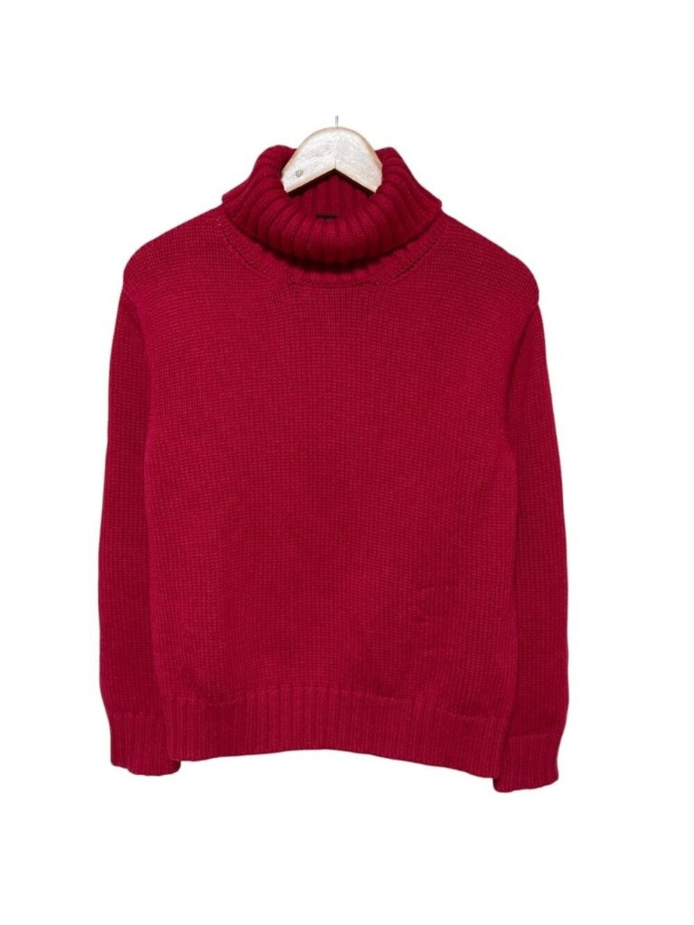 Gucci Tom Ford Era Low Gauge Turtleneck Knit Sweater Red Autumn Winter M